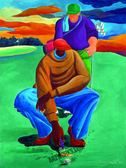 Golfer with Caddy