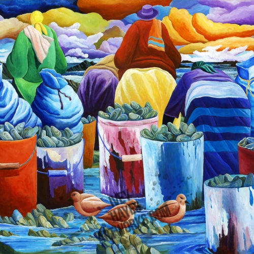 Paint Buckets with Oysters