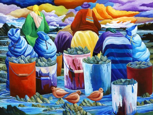 Paint Buckets with Oysters
