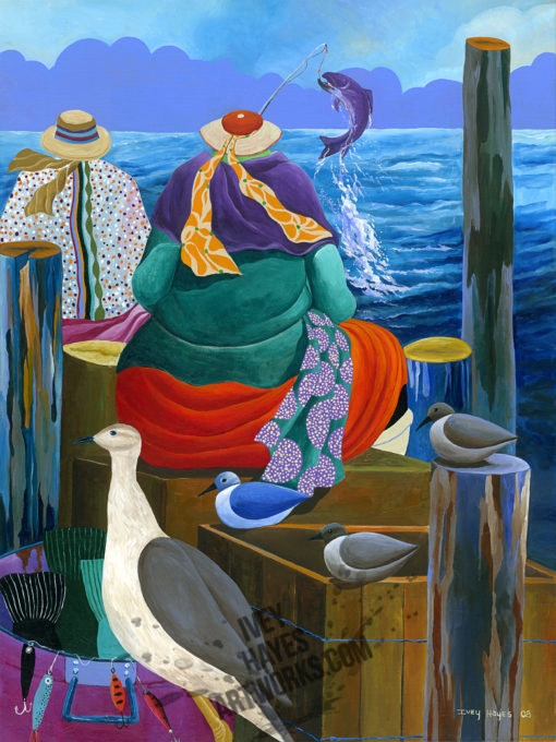 Women Pier Fishing